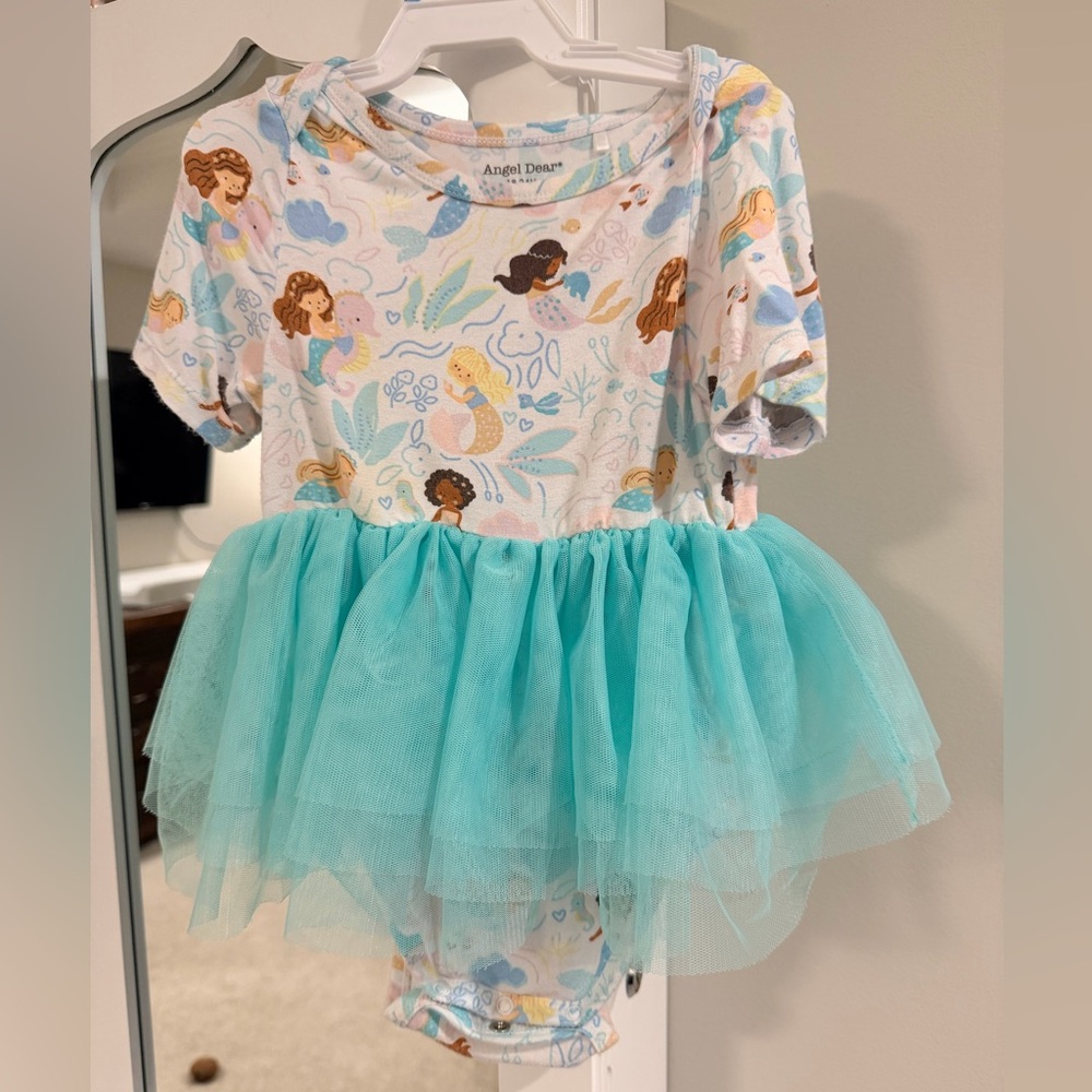 Angel Dear tulle bodysuit Dress with mermaid print